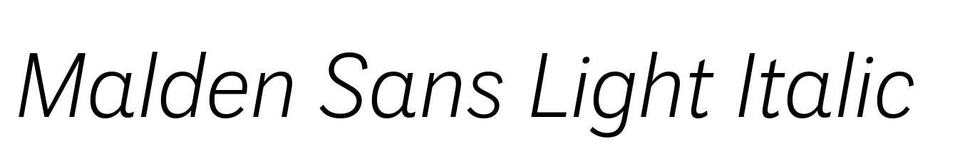Malden Sans Light Italic